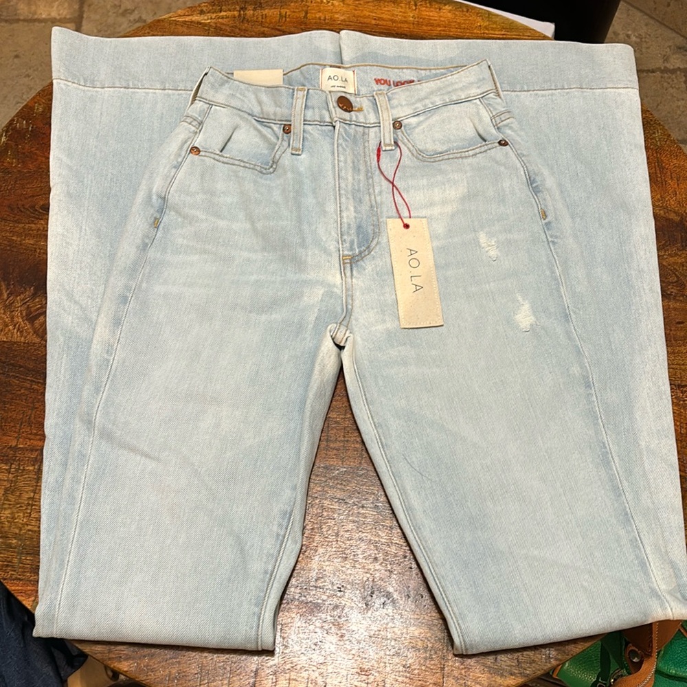 Alice + Olivia Light Blue Flare Jeans